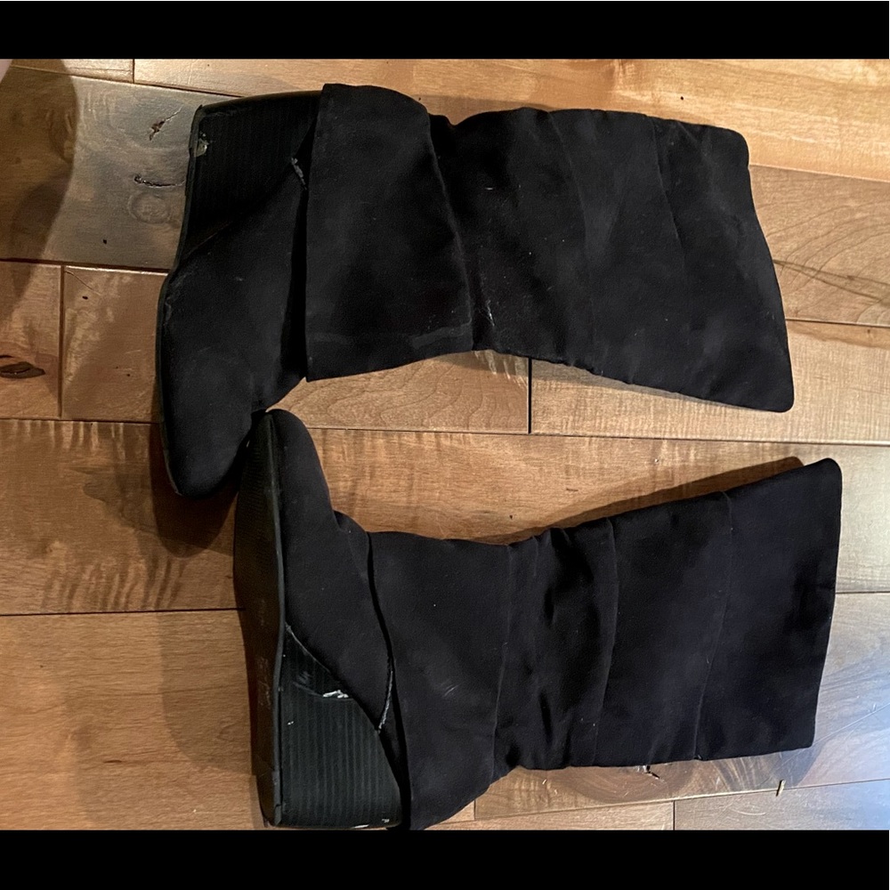 Black suede boots